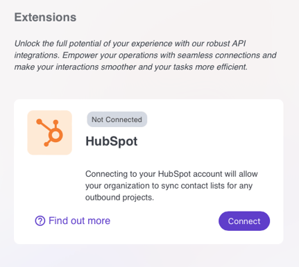 HubSpot extension